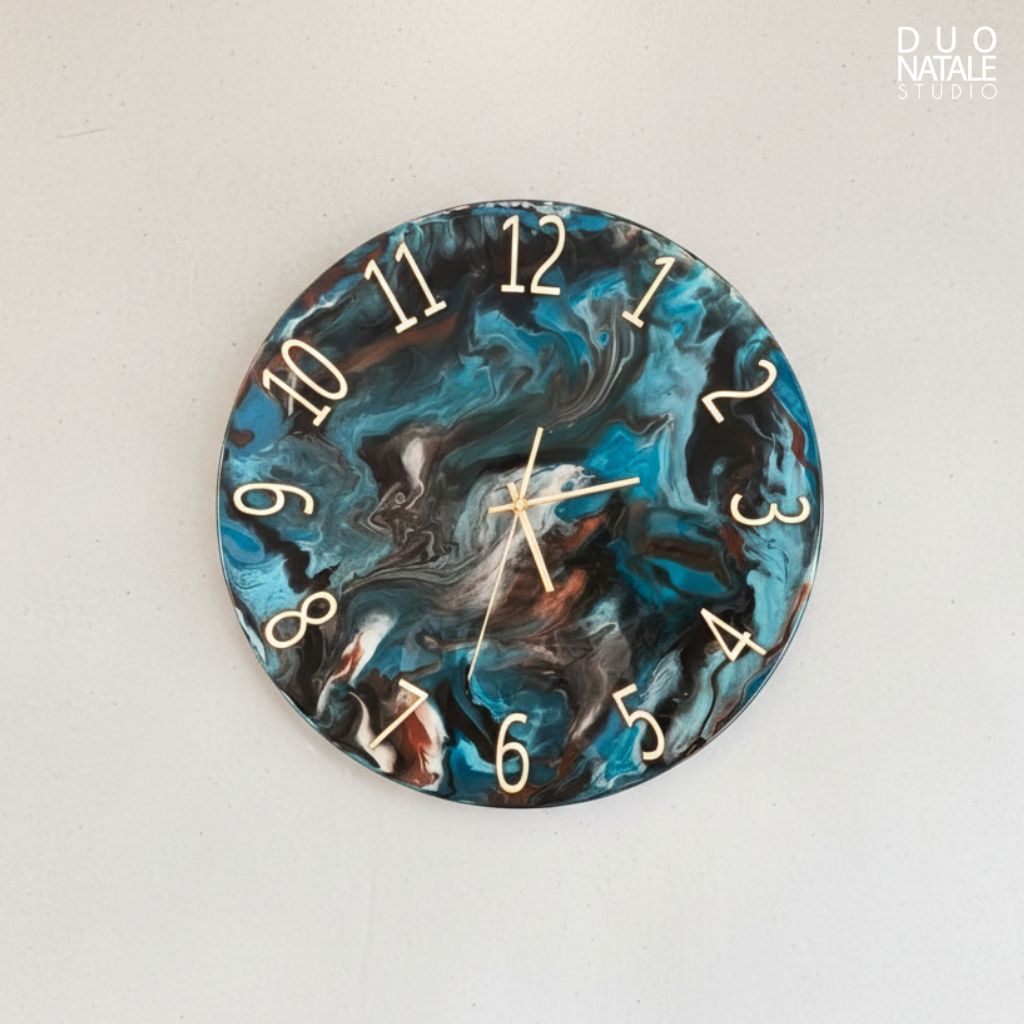 TALLER RELOJ EPOXI DECORATIVO C/SISTEMA SILENCIOSO