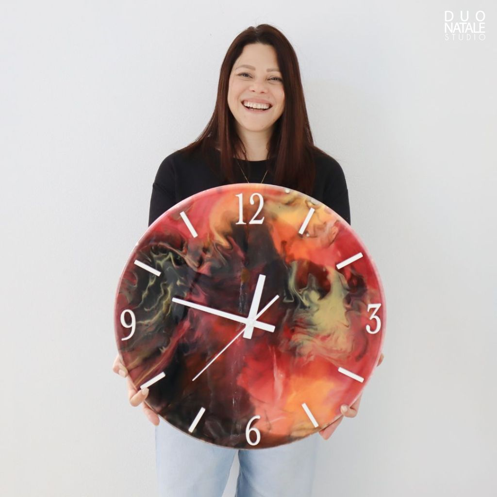 TALLER RELOJ EPOXI DECORATIVO C/SISTEMA SILENCIOSO