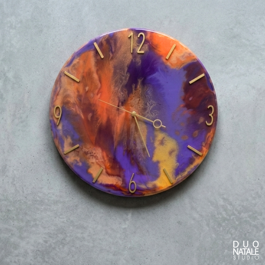 TALLER RELOJ EPOXI DECORATIVO C/SISTEMA SILENCIOSO